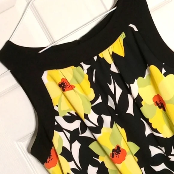 Floral Mini Dress in Black &  Yellow - Picture 2 of 6